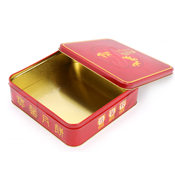 方形月餅鐵盒|紅色月餅包裝盒|餅干鐵皮罐加工定制